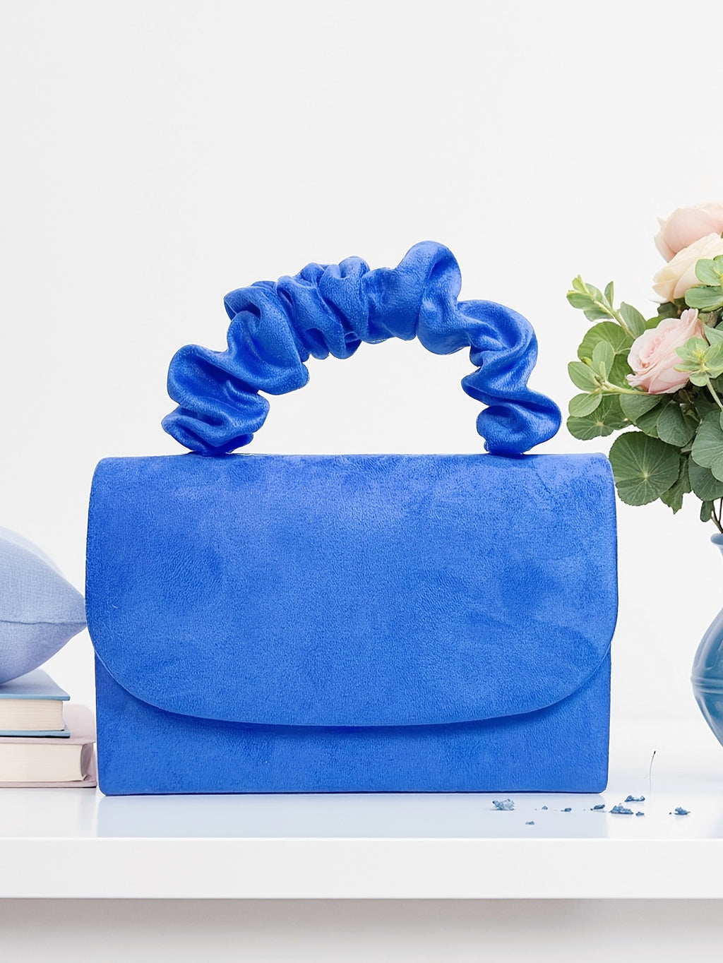 2025 Niche Cross-Border Velvet Bag, Elegant Mini Hair Tie Handbag, Elegant and Versatile One-Shoulder Cross-Body Bag