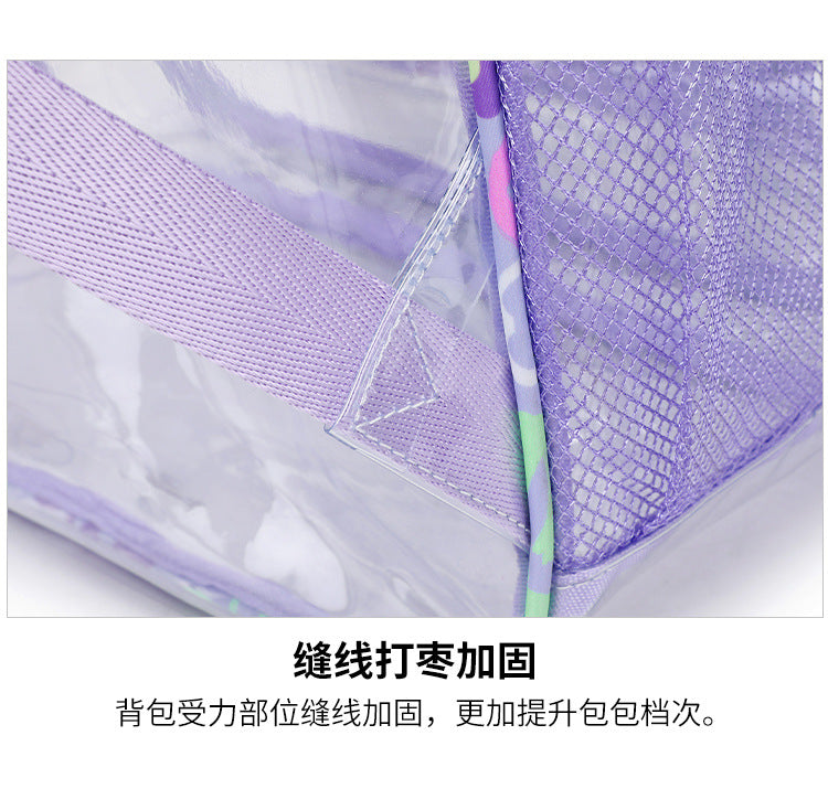 2026 Amazon New Pvc Transparent Backpack for Women, Campus College Student Bag, Large Capacity Casual Backpack