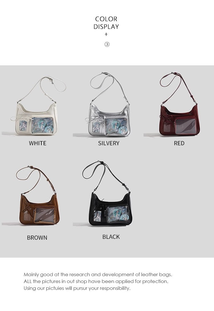2025 New Japanese Pain Bag Single Shoulder Crossbody Bag Secondary Texte Small Food Daily Transparent Bag for Women