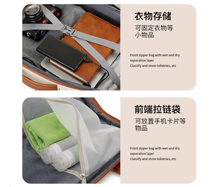 Backpack Expandable 15.6inch Business Backpack Multifunctional Casual Travel Backpack Contrast Color Student School Bag