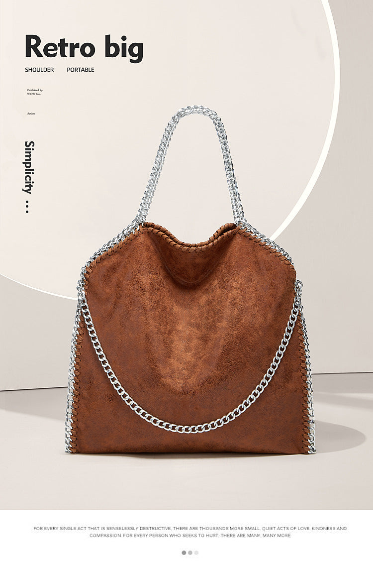 Aliexpress Foreign Trade 2025 New Chain Women's Bag Foldable Women's Shoulder Bag Factory Direct Sales Large Bag Wholesale