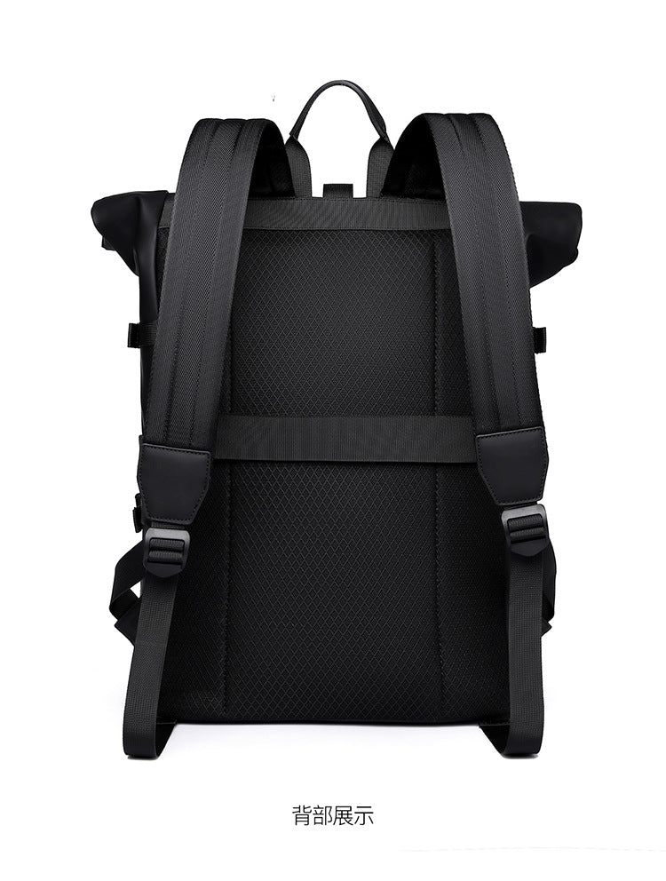 2025 Summer Cross-Border Backpack Men's Roll-Top Business Computer Bag Work Commuting Leisure Travel Backpack Fashion Trend