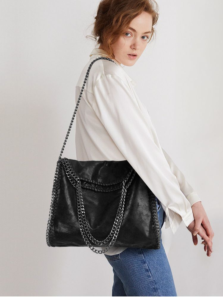 Aliexpress Foreign Trade 2025 New Chain Women's Bag Foldable Women's Shoulder Bag Factory Direct Sales Large Bag Wholesale