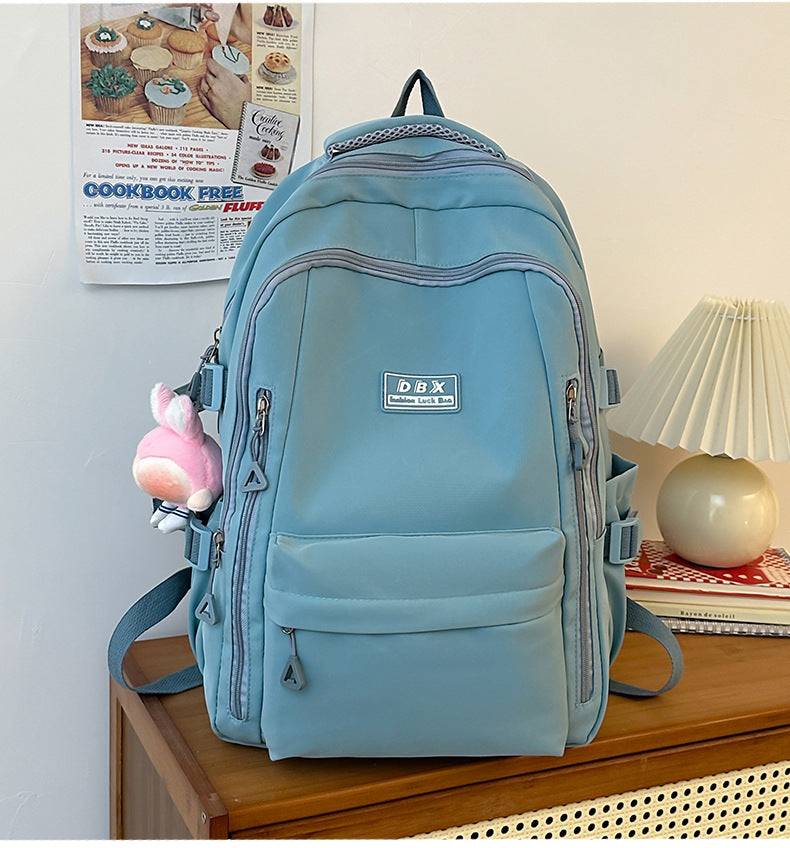 2026 New Style Backpack for Middle and High School Students, Versatile Solid Color School Bag, Large Capacity, Stain-Resistant, Business Trip Travel Backpack, Wholesale