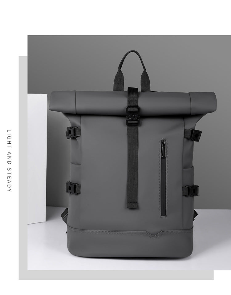 2025 Summer Cross-Border Backpack Men's Roll-Top Business Computer Bag Work Commuting Leisure Travel Backpack Fashion Trend