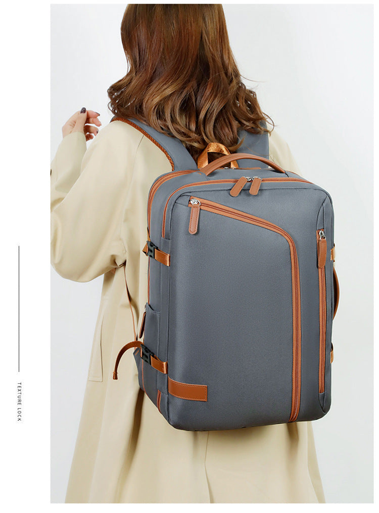 Backpack Expandable 15.6inch Business Backpack Multifunctional Casual Travel Backpack Contrast Color Student School Bag