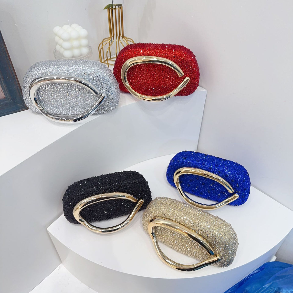 European and American Cross-Border Trendy Classic Round Box Clutch Bag Evening Bag Acrylic Bag Retro Metal Handle Single Shoulder Crossbody