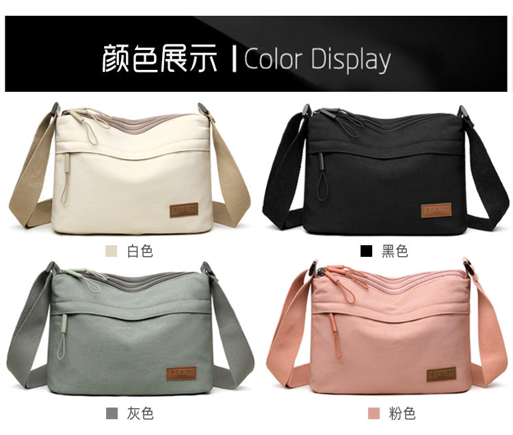 Casual Pure Color Nylon Cloth Bag for Women 2025 New Multifunctional Casual Waterproof Portable Fashion Shoulder Crossbody Bag