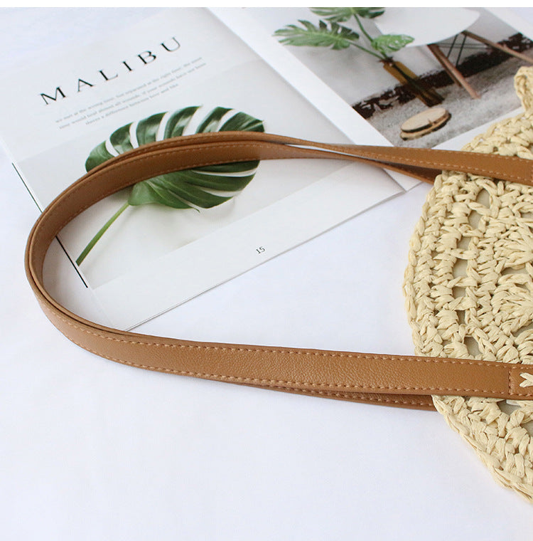 Straw Bag New Women's Handmade Woven Bag Shoulder Bag Hollow All-match Fashionable Simple Seaside Beach Vacation