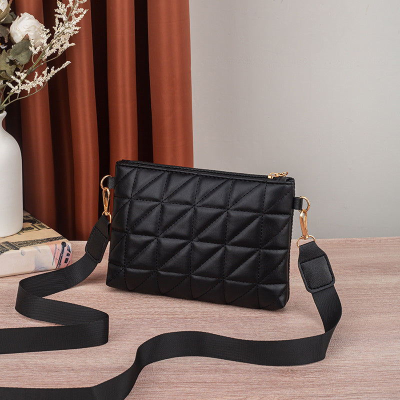 2025 New Triangle Embroidered Small Square Bag Ladies Bag Cross-Border Women's Bag Wholesale Fashion Versatile Chain Small Bag