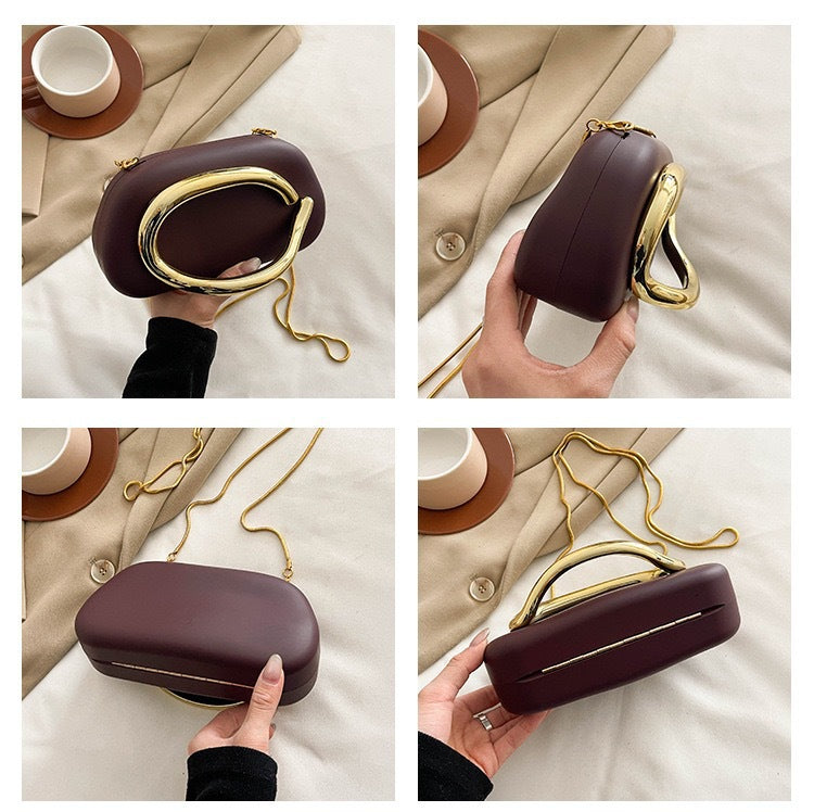 European and American Cross-Border Trendy Classic Round Box Clutch Bag Evening Bag Acrylic Bag Retro Metal Handle Single Shoulder Crossbody