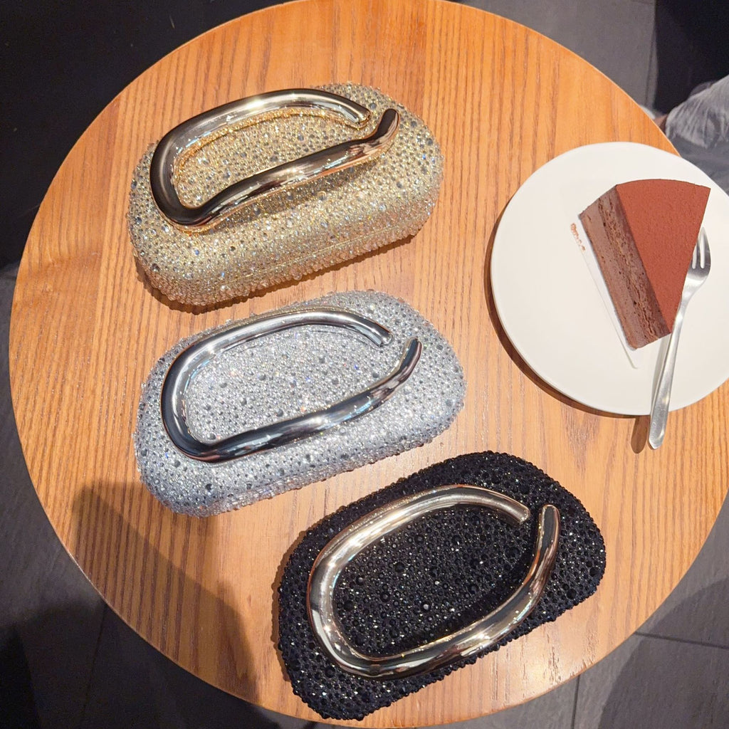 European and American Cross-Border Trendy Classic Round Box Clutch Bag Evening Bag Acrylic Bag Retro Metal Handle Single Shoulder Crossbody