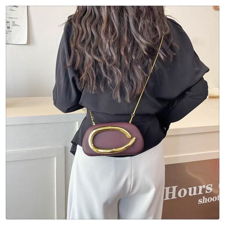 European and American Cross-Border Trendy Classic Round Box Clutch Bag Evening Bag Acrylic Bag Retro Metal Handle Single Shoulder Crossbody