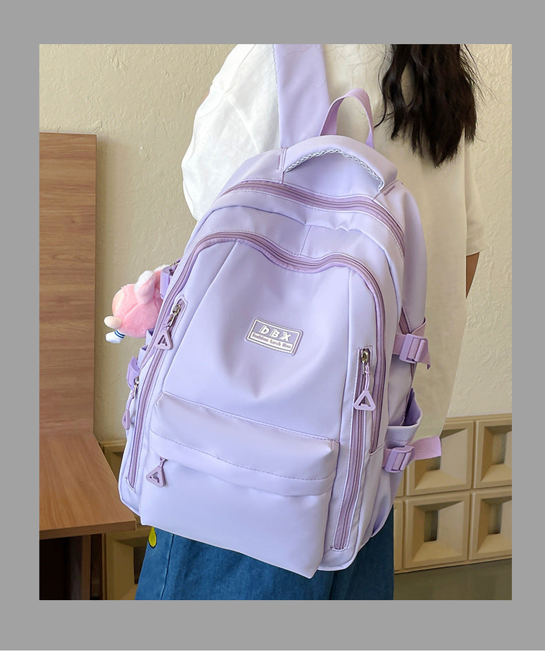 2026 New Style Backpack for Middle and High School Students, Versatile Solid Color School Bag, Large Capacity, Stain-Resistant, Business Trip Travel Backpack, Wholesale