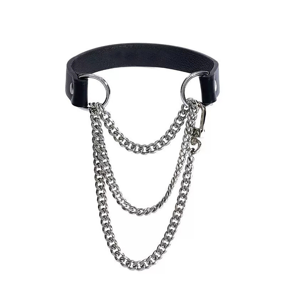 Temperature-variable light-variable luminous cowhide collar female m collar y2k wind Choker neckband unisex high-grade necklace