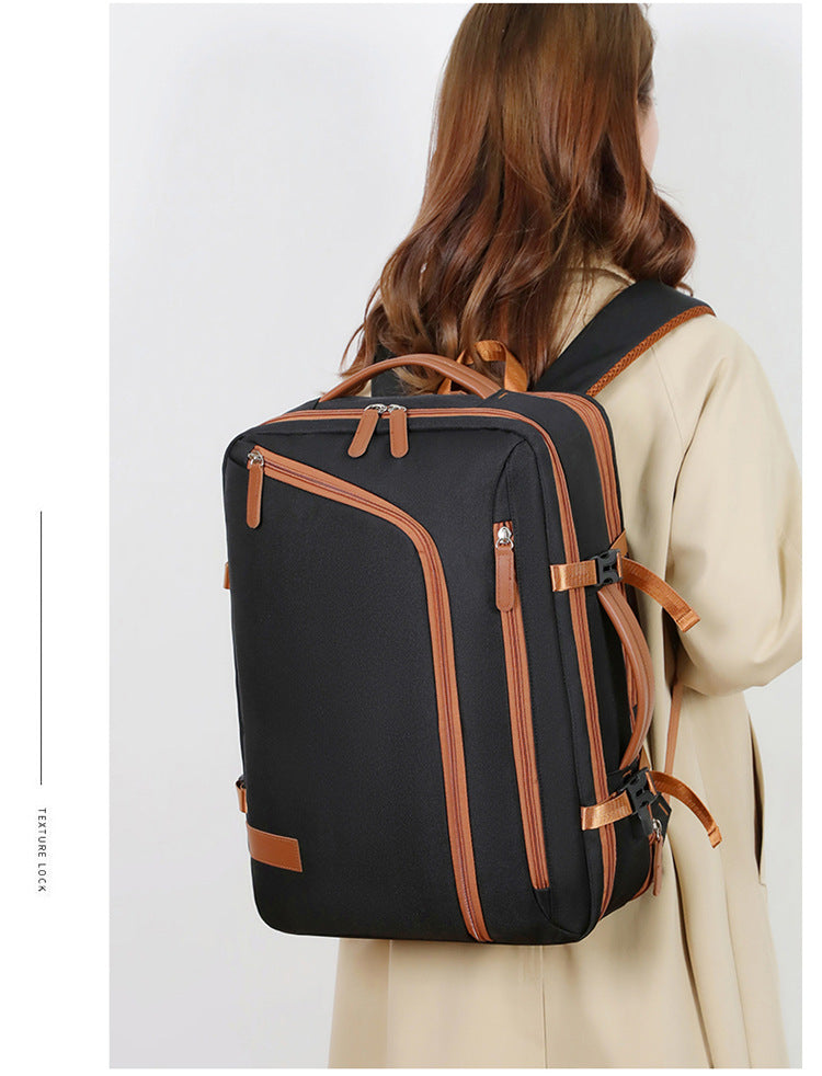 Backpack Expandable 15.6inch Business Backpack Multifunctional Casual Travel Backpack Contrast Color Student School Bag
