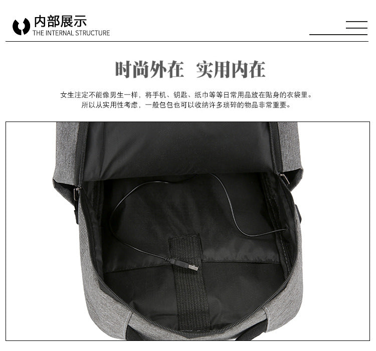 Cross-Border Wholesale Laptop Backpack, Backpack, Casual Three-Piece Gift, Casual School Bag, Men's and Women's Backpack