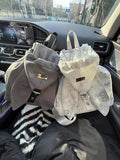Retro Cute Rabbit Ears Backpack 2025 Niche Design Drawstring Casual Large Capacity Diagonal Backpack