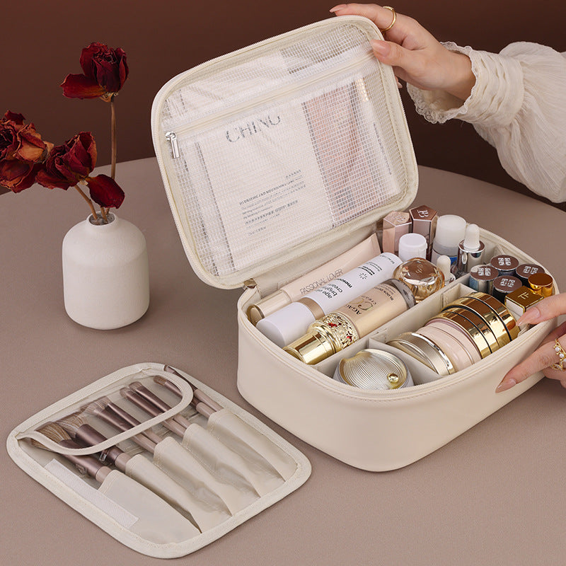 Cosmetic Partition Storage Bag Portable Large Capacity Cosmetic Bag Light Luxury High-end Travel Portable Toiletry Bag