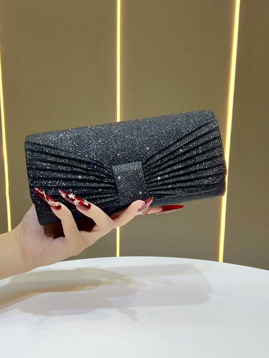 New Fashion Banquet Bag Shiny Clutch Bag Ladies Chain Crossbody Shoulder Mini Bag Celebrity Dress Cheongsam Bag