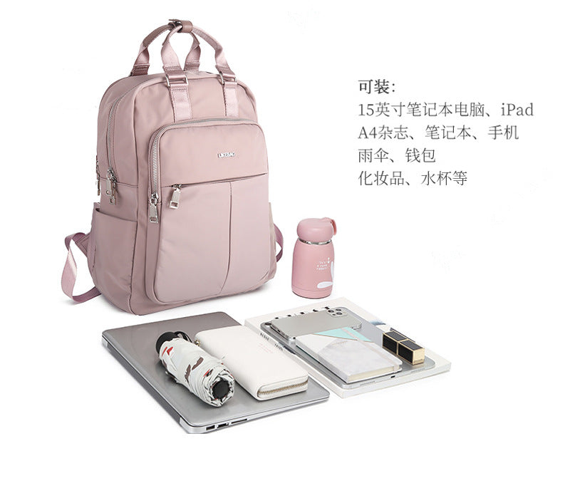 2026 Cross-Border Business Commuting Large-Capacity Computer Backpack High-Density Waterproof Nylon Travel Backpack for Women