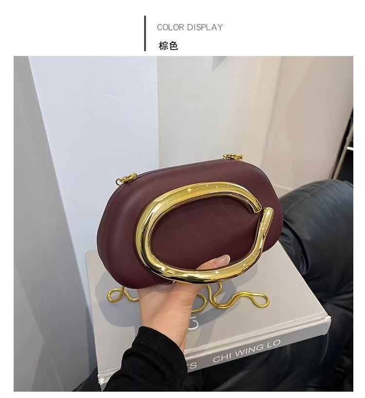 European and American Cross-Border Trendy Classic Round Box Clutch Bag Evening Bag Acrylic Bag Retro Metal Handle Single Shoulder Crossbody