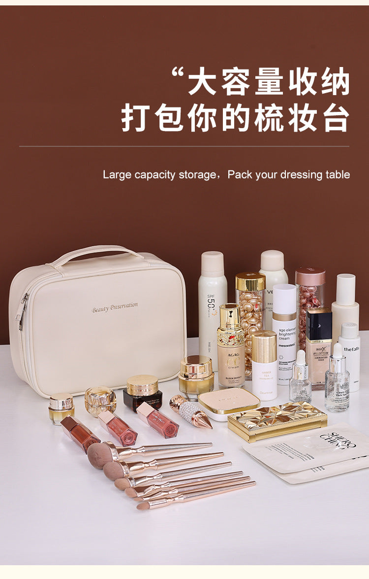 Cross-border New Products Split Cosmetic Bag Large Capacity Advanced Sense Multifunctional Cosmetic Storage Bag Niche Design