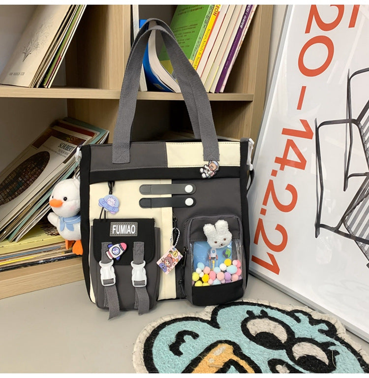 Wholesale New Casual Fashion Korean Style Fresh Color Contrast Backpack Middle School Student Schoolbag Japanese Niche Design Backpack