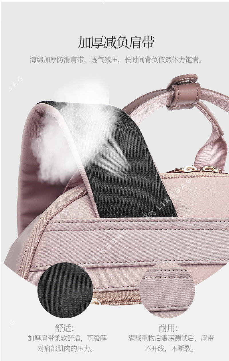 2026 Cross-Border Business Commuting Large-Capacity Computer Backpack High-Density Waterproof Nylon Travel Backpack for Women
