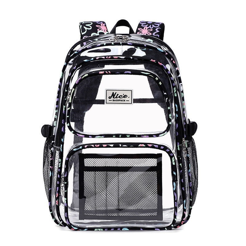 2026 Amazon New Pvc Transparent Backpack for Women, Campus College Student Bag, Large Capacity Casual Backpack