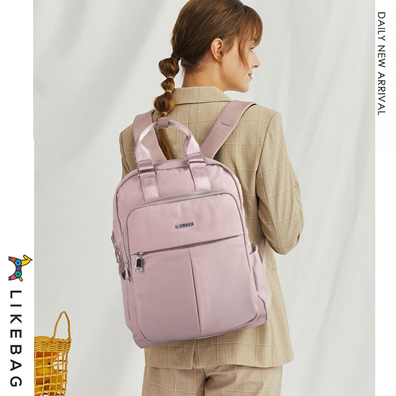 2026 Cross-Border Business Commuting Large-Capacity Computer Backpack High-Density Waterproof Nylon Travel Backpack for Women
