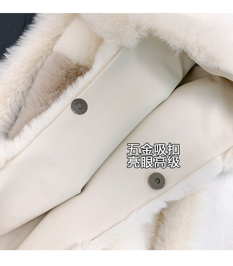 Autumn and Winter New Plush Large Bag, Furry Women's Bag, Fashionable Ins Handbag, Versatile Tote Bag, One-Shoulder Style Women's Bag