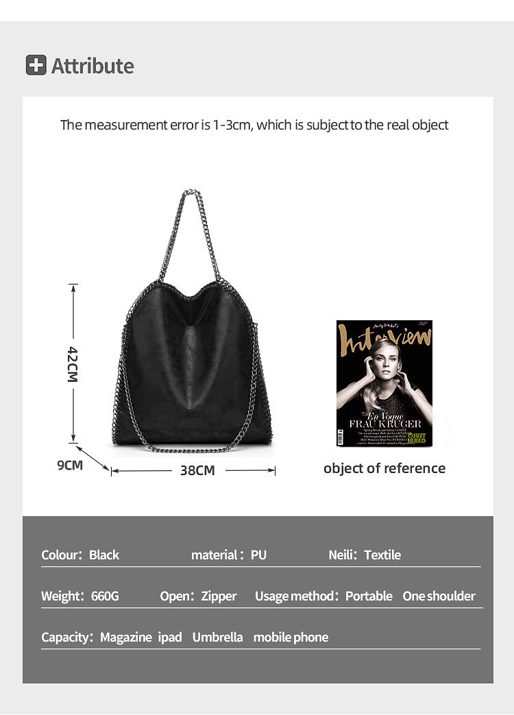 Aliexpress Foreign Trade 2025 New Chain Women's Bag Foldable Women's Shoulder Bag Factory Direct Sales Large Bag Wholesale