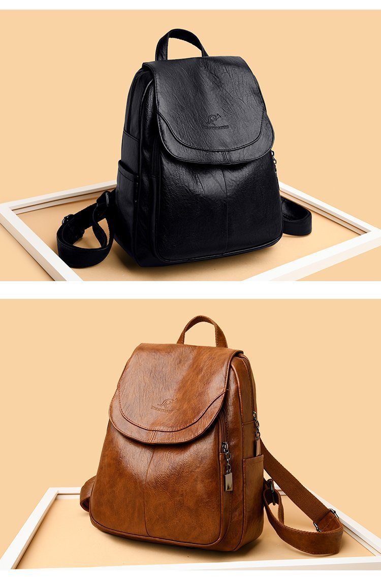 Cross-Border Women's Bag Backpack 2025 New Soft Leather Fashion Versatile Backpack Women's Large Capacity Travel Bag Ready for Sale