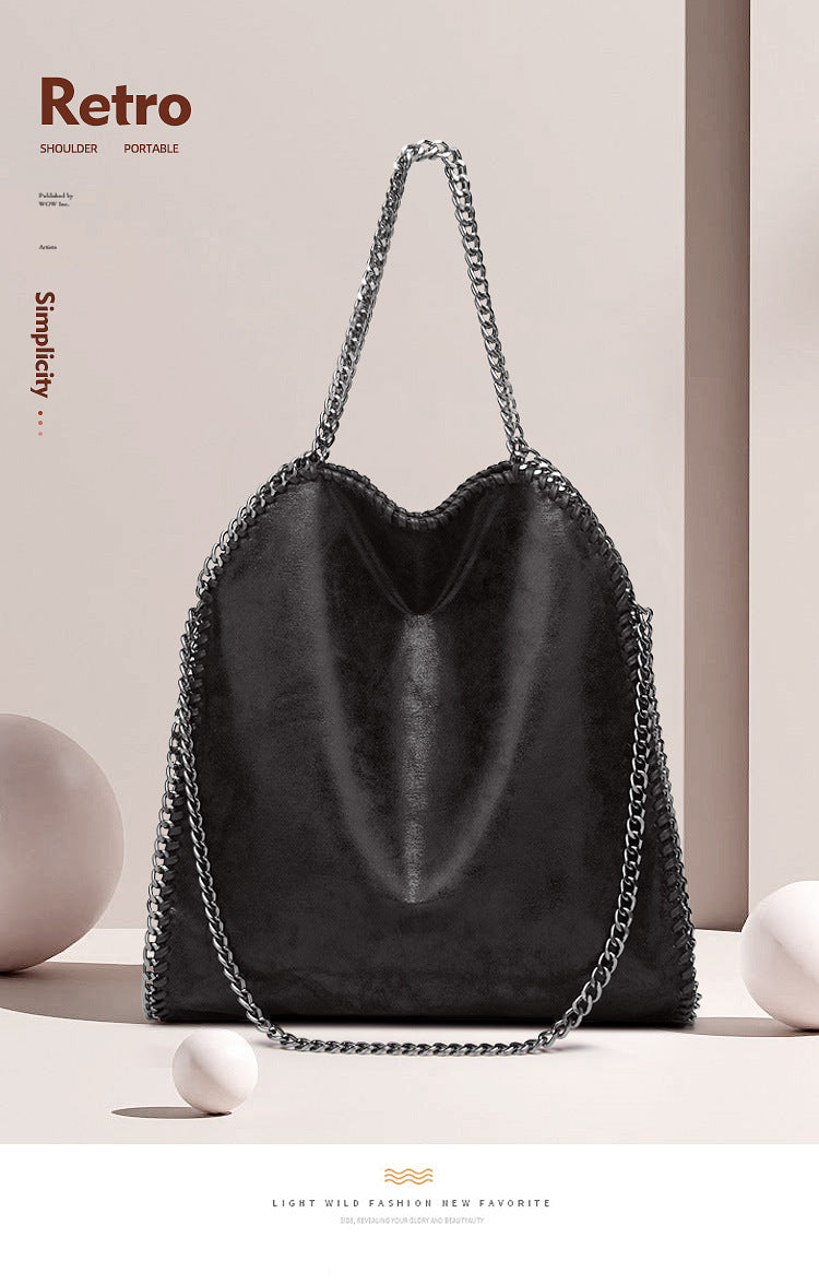 Aliexpress Foreign Trade 2025 New Chain Women's Bag Foldable Women's Shoulder Bag Factory Direct Sales Large Bag Wholesale