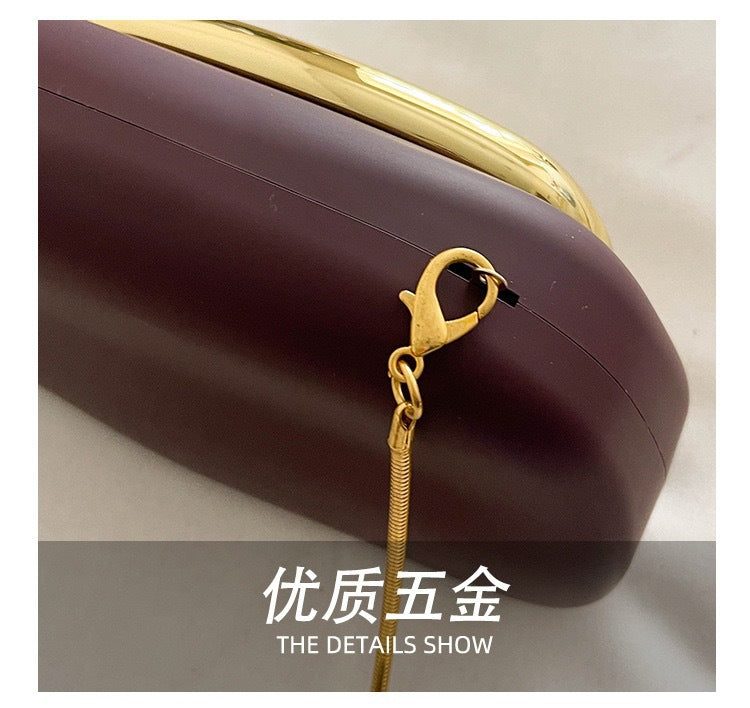 European and American Cross-Border Trendy Classic Round Box Clutch Bag Evening Bag Acrylic Bag Retro Metal Handle Single Shoulder Crossbody