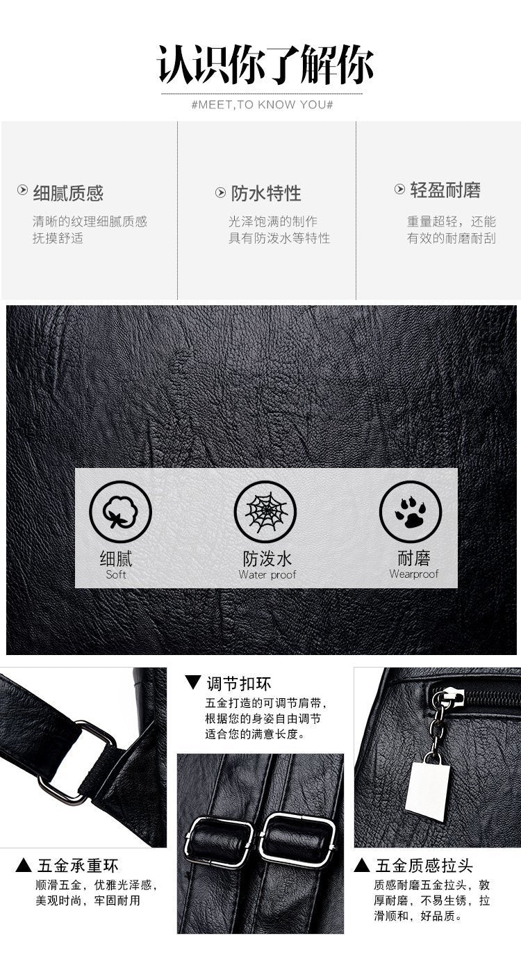 Cross-Border Women's Bag Backpack 2025 New Soft Leather Fashion Versatile Backpack Women's Large Capacity Travel Bag Ready for Sale