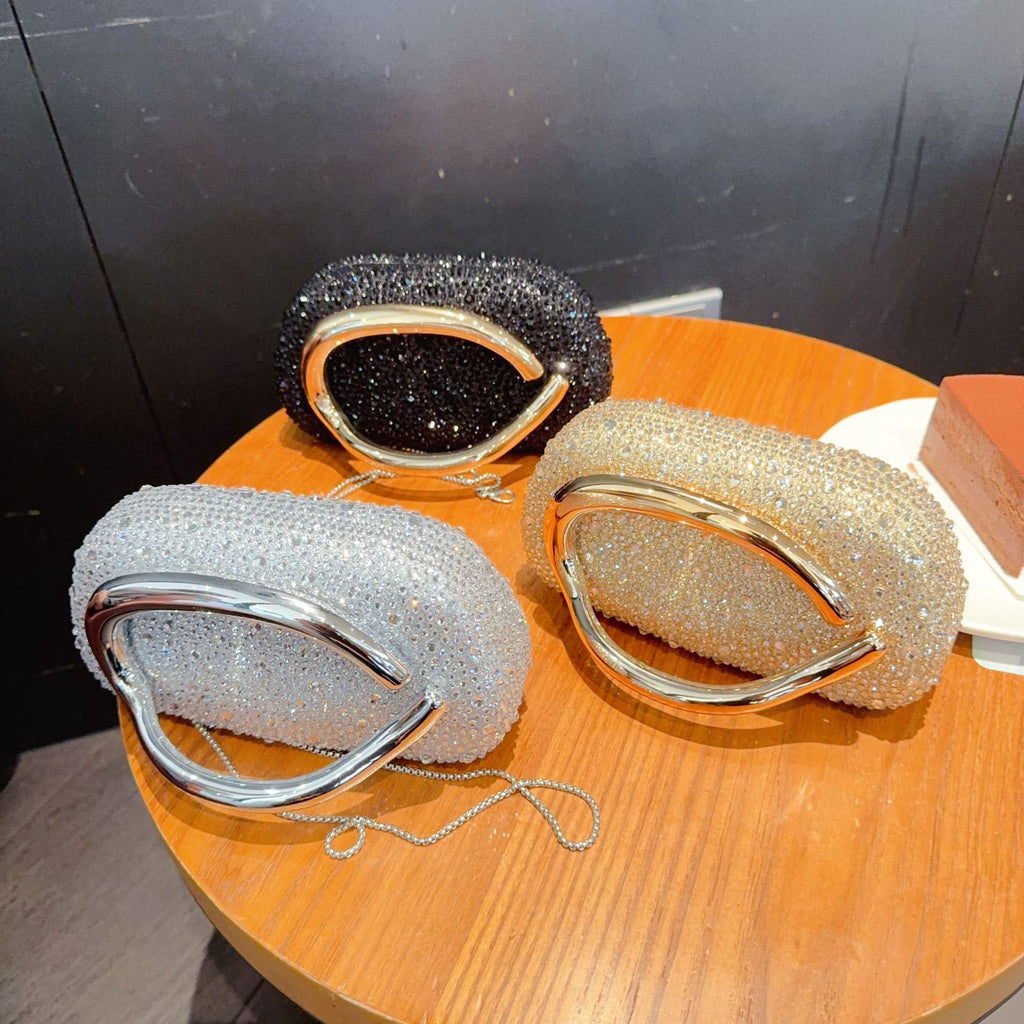 European and American Cross-Border Trendy Classic Round Box Clutch Bag Evening Bag Acrylic Bag Retro Metal Handle Single Shoulder Crossbody