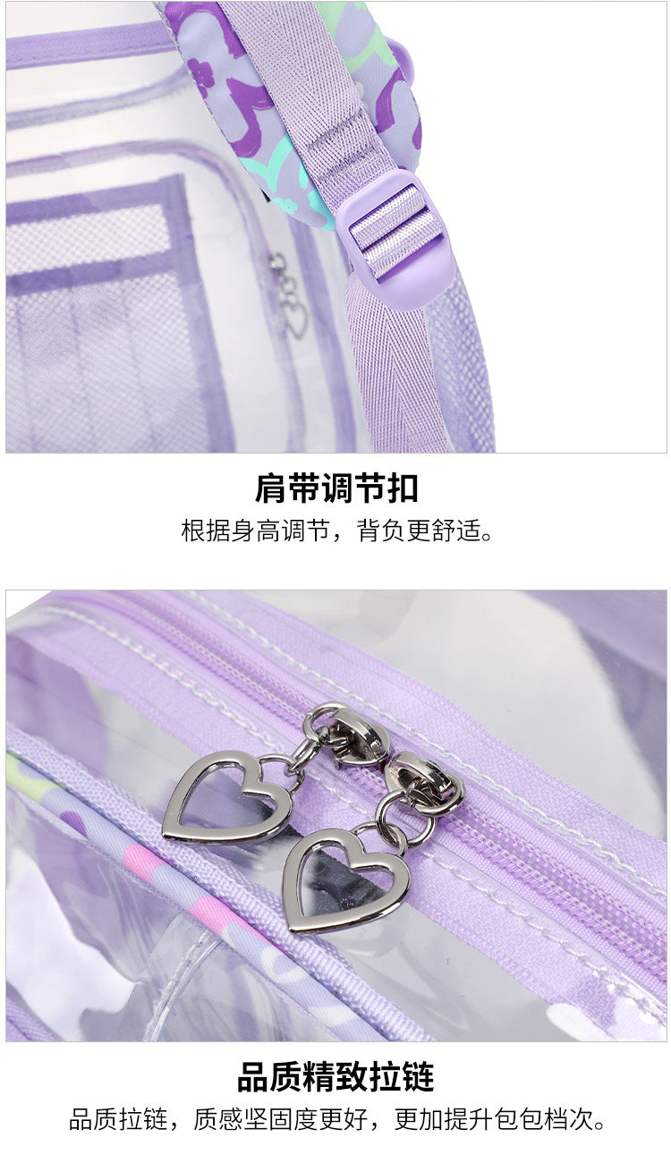 2026 Amazon New Pvc Transparent Backpack for Women, Campus College Student Bag, Large Capacity Casual Backpack