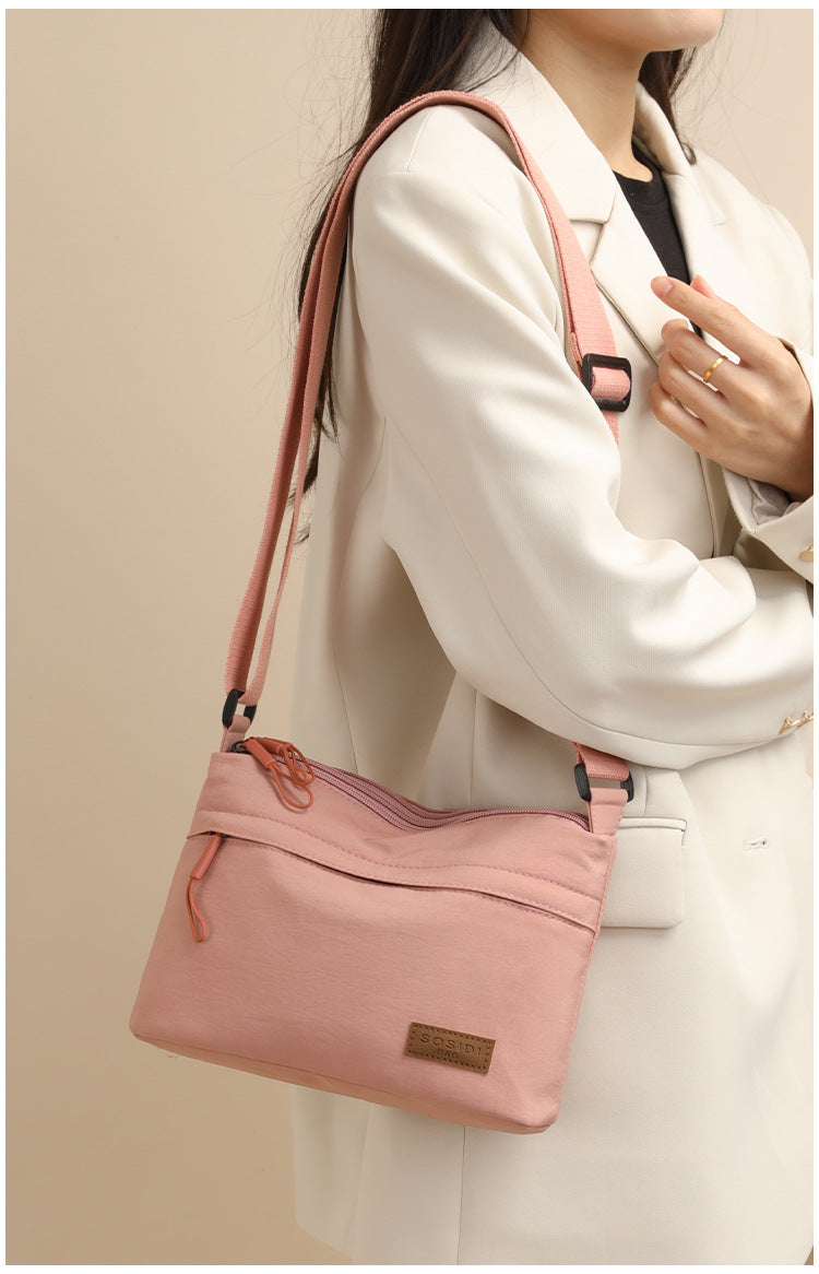 Casual Pure Color Nylon Cloth Bag for Women 2025 New Multifunctional Casual Waterproof Portable Fashion Shoulder Crossbody Bag