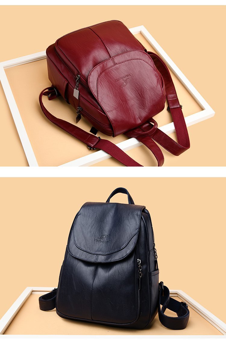 Cross-Border Women's Bag Backpack 2025 New Soft Leather Fashion Versatile Backpack Women's Large Capacity Travel Bag Ready for Sale