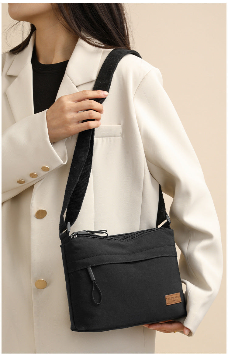 Casual Pure Color Nylon Cloth Bag for Women 2025 New Multifunctional Casual Waterproof Portable Fashion Shoulder Crossbody Bag