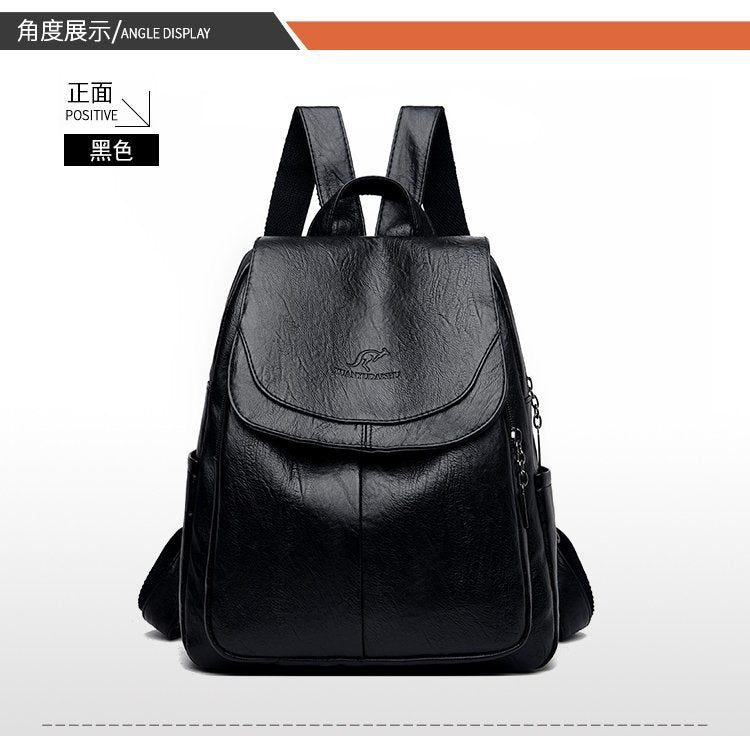 Cross-Border Women's Bag Backpack 2025 New Soft Leather Fashion Versatile Backpack Women's Large Capacity Travel Bag Ready for Sale