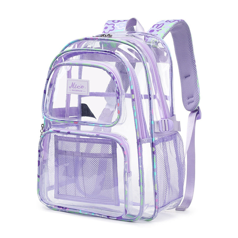2026 Amazon New Pvc Transparent Backpack for Women, Campus College Student Bag, Large Capacity Casual Backpack