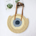 Straw Woven Bag New Shoulder Women's Bag Handmade Woven Straw Bag Beach Bag Color Contrast Fashion All-match Leisure Travel
