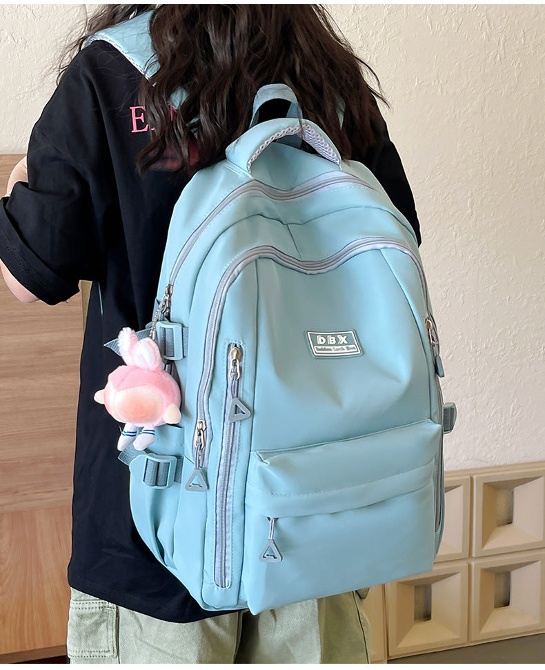 2026 New Style Backpack for Middle and High School Students, Versatile Solid Color School Bag, Large Capacity, Stain-Resistant, Business Trip Travel Backpack, Wholesale