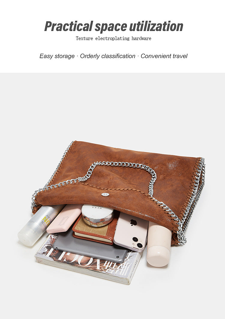 Aliexpress Foreign Trade 2025 New Chain Women's Bag Foldable Women's Shoulder Bag Factory Direct Sales Large Bag Wholesale
