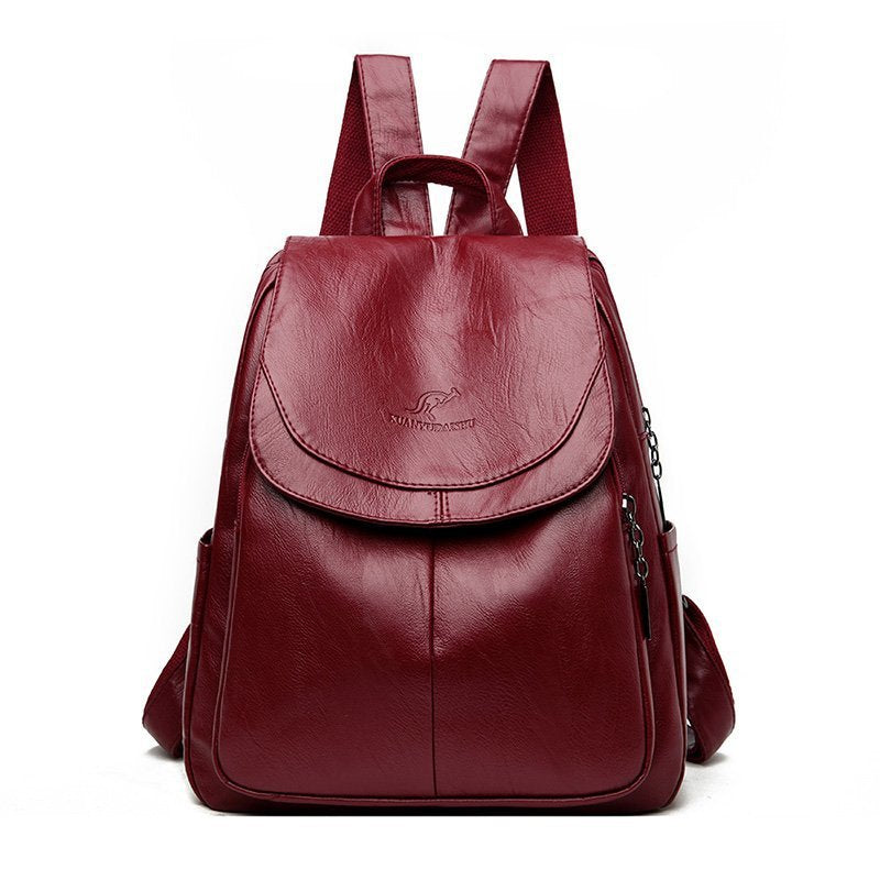 Cross-Border Women's Bag Backpack 2025 New Soft Leather Fashion Versatile Backpack Women's Large Capacity Travel Bag Ready for Sale