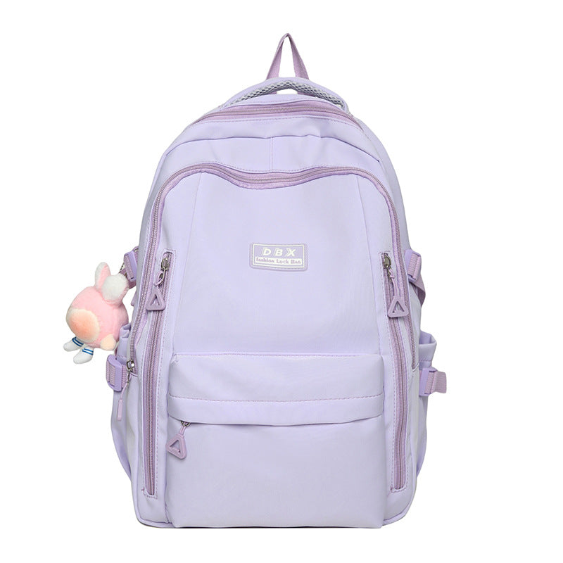 2026 New Style Backpack for Middle and High School Students, Versatile Solid Color School Bag, Large Capacity, Stain-Resistant, Business Trip Travel Backpack, Wholesale