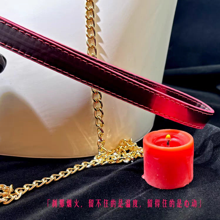 Temperature-variable light-variable luminous cowhide collar female m collar y2k wind Choker neckband unisex high-grade necklace